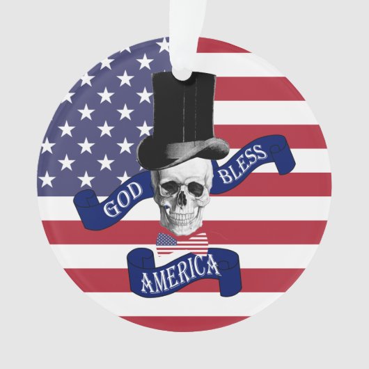 愛国心が強い米国旗 オーナメント (正面)