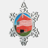 愛国心が強い納屋 スノーフレークピューターオーナメント (右)