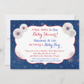 愛国心が強い花火のベビーシャワー招待状 招待状 (正面)