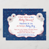 愛国心が強い花火のベビーシャワー招待状 招待状 (正面/裏面)