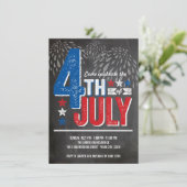 愛国心が強い花火の7月4日のパーティーの招待 招待状 (スタンド正面)