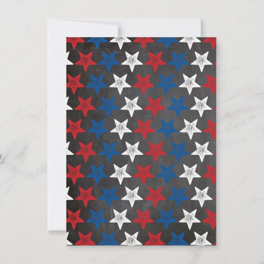 愛国心が強い花火の7月4日のパーティーの招待 招待状 (裏面)