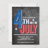 愛国心が強い花火の7月4日のパーティーの招待 招待状 (正面)