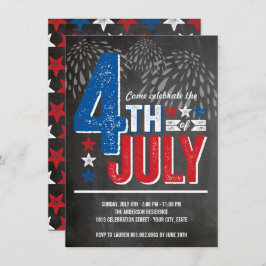 愛国心が強い花火の7月4日のパーティーの招待 招待状