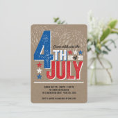 愛国心が強い花火の7月4日のパーティーの招待 招待状 (スタンド正面)