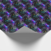 愛国心が強い花火は7月第4の覆いをタイルを張りました ラッピングペーパー (角)