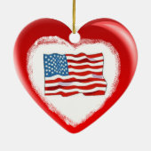 愛国心が強い記号のハートのオーナメント セラミックオーナメント (裏面)