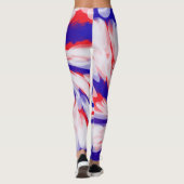 愛国心が強い赤白青の抽象デザイン レギンス (裏面)