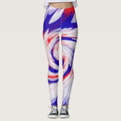 愛国心が強い赤白青の抽象デザイン レギンス (正面)