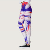 愛国心が強い赤白青の抽象デザイン レギンス (左)