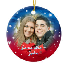 愛国心が強い赤白青はクリスマスの写真を主演します