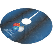 愛国心が強い赤白青はメリークリスマスを飾ります ブラッシュドポリエステルツリースカート (アングル)