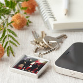 愛国心が強い軍の兵士のシルエット キーホルダー (側面)