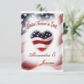 愛国心が強い軍の米国旗の結婚式 招待状 (スタンド正面)