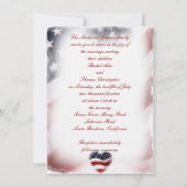 愛国心が強い軍の米国旗の結婚式 招待状 (裏面)