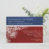 愛国心が強い軍の赤く白くおよび青の結婚式 招待状 (スタンド正面)