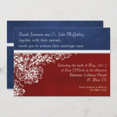 愛国心が強い軍の赤く白くおよび青の結婚式 招待状 (正面/裏面)