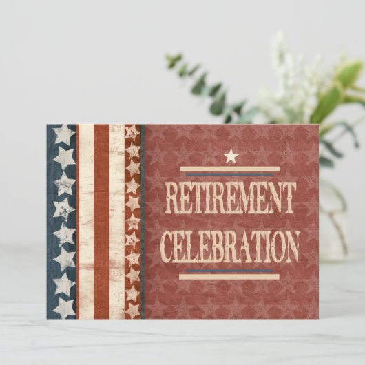 愛国心が強い軍の退役軍人の退職のお祝い 招待状 (スタンド正面)