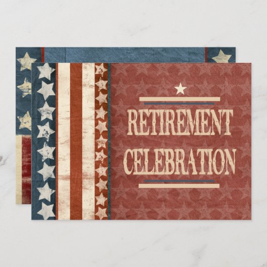 愛国心が強い軍の退役軍人の退職のお祝い 招待状 (正面/裏面)