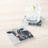 愛国心が強い農場-牛 ガラスコースター (アングル)