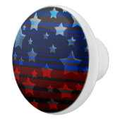 愛国心が強い青および赤い星条旗米国 セラミックノブ (右)