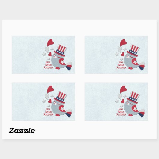 愛国心が強い鳥のさえずりの神はアメリカを賛美します 長方形シール (シート)