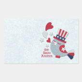 愛国心が強い鳥のさえずりの神はアメリカを賛美します 長方形シール (正面)