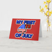 愛国心が強い7月のベビーの私の最初第4 カード (黄色い花)