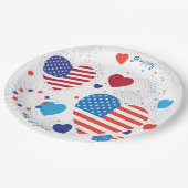愛国心が強い7月アメリカ米国の旗の第4 ペーパープレート (アングル)