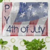 愛国心が強い7月4日の台所タオル キッチンタオル (折り畳み)