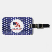 愛国心が強い7月4日アメリカ米国の旗のカスタム ラゲッジタグ (正面横)