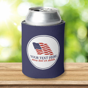 愛国心が強い7月4日アメリカ米国の旗のカスタム 缶クーラー