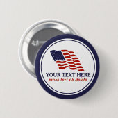 愛国心が強い7月4日アメリカ米国の旗のカスタム 缶バッジ (正面&裏面)