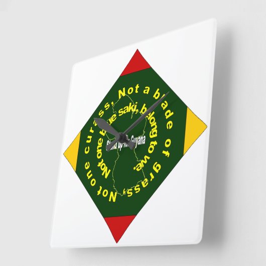 愛国心が強い、ガイアナのダイヤモンドの時計 スクエア壁時計 (傾斜)