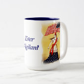 愛国心が強い"用心深い"ヴィンテージ ツートーンマグカップ (正面右)