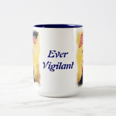 愛国心が強い"用心深い"ヴィンテージ ツートーンマグカップ (中央)