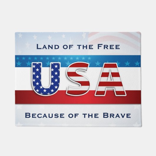 愛国心が強い-自由のの土地 ドアマット (正面)