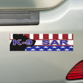 愛国心が強いK-9 SAR -犬の調査及び救助 バンパーステッカー (車上)