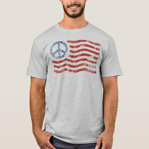 愛国心が強いTシャツ(メンズ女性の子供)の平和旗 Tシャツ