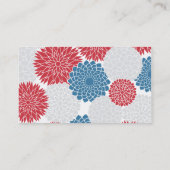 愛国心が強く赤く白くおよび青の夏の花 名刺 (裏面)