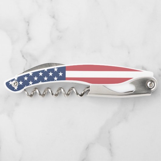 愛国心が強く赤く白くおよび青の米国旗 ソムリエナイフ (裏面)