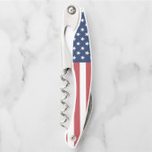 愛国心が強く赤く白くおよび青の米国旗 ソムリエナイフ (正面)