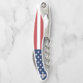 愛国心が強く赤く白くおよび青の米国旗 ソムリエナイフ (裏面)