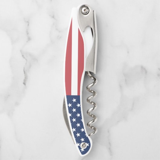 愛国心が強く赤く白くおよび青の米国旗 ソムリエナイフ (裏面)