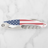 愛国心が強く赤く白くおよび青の米国旗 ソムリエナイフ (正面)