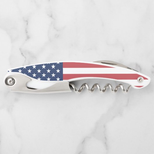 愛国心が強く赤く白くおよび青の米国旗 ソムリエナイフ (正面)