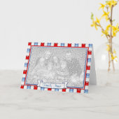 愛国心が強く赤く、白くおよび青の写真フレームカード カード (黄色い花)