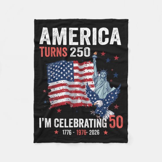 愛国心でアメリカ生誕250周年を祝う50 フリースブランケット (正面)