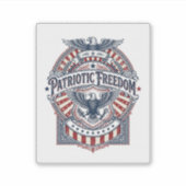 愛国心と信仰心が恐怖に打ち勝つ アメリカ国旗 グラフィックTシャツ シール (正面)