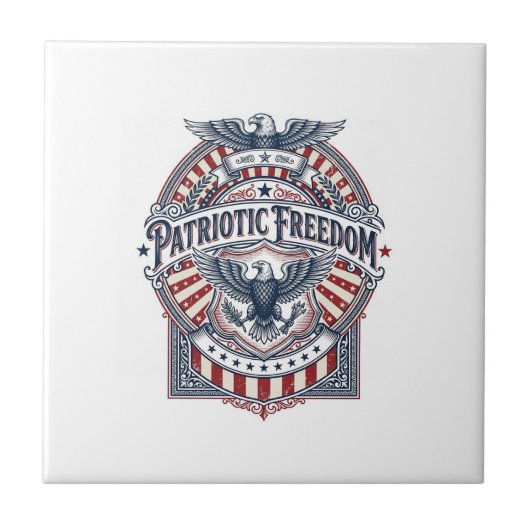 愛国心と信仰心で恐怖を乗り越えろ USAベクターグラフィックTシャツ タイル (正面)
